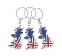 FOMIYES 3 Pièces Porte Clés Solid Uk Drapeau avec Carte Uni Porte Clés Souvenir pour Sac Portefeuille Sac à Dos Accessoire et Pratique