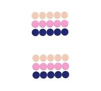 FOMIYES 30 Pièces Non Latex Dual Use Round Makeup Sponge Puff For Dry And Wet Application Soft Powder Puff Set With Ribbon Back For Salon Travel And Professional Use