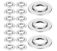 FOMIYES 30pcs Garniture de Gicleur de Plafond en Acier Inoxydable Argenté, Anneau de Finition Double Disque Résistant la Corrosion pour Modernisation des Gicleurs D'incendie en Milieu