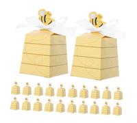 FOMIYES 30pièces Boîtes à Friandises Carte Ruche Abeille Contenants Cadeaux Papier Pour Mariage Shower Anniversaire Et Fêtes Avec Design Abeille Et Écologique