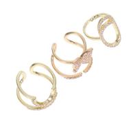 FOMIYES 3pièces Bagues Ongles Zircon pour Femmes Ornées de Cristaux Scintillants Accessoires pour Ongles pour Fêtes Travail et Quotidien
