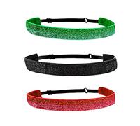 FOMIYES 3pièces Bandeaux De Sport Élastiques Antidérapants Pour Femmes Lot De Bandeaux De Yoga Mode Avec Textures Respirantes Uniques Confortables Couleurs Rouge Vert Noir Pour Activités