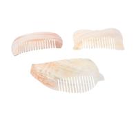 FOMIYES 3pièces Peigne Coquillage Naturel Peigne Démêlant à Dents Fines Petit de Poche pour Cheveux Secs ou Mouillés Lisses ou Bouclés Fins ou Épais