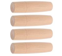 FOMIYES 4 Manches en Bois Massif Verni pour Brosse et Ustensiles Barbecue, Poignées de Remplacement 8,8x2,3 Cm, Résistantes la Chaleur, Légères et Ergonomiques Cuisine en Plein Air