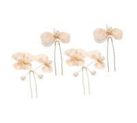 FOMIYES 4 pièces Accessoires de Mariage Épingles à Cheveux Forme de U avec Fleurs et Perles pour Mariée et Demoiselles Élégants et Pratiques pour et