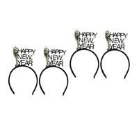 FOMIYES 4 Pièces bandeau du nouvel an 2023 hair charms hair toppers fiesta décoration fete jolis cerceaux pour cheveux décor de bal bandeau de nouvel an bonne année bandeau tissu non