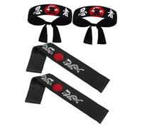 FOMIYES 4 Pièces Bandeaux Ninja Bandeaux Élastiques Confortables pour Karaté Sports Cosplay et Décorations de Fête