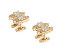 FOMIYES 4 Pièces Boutons de Manchette Homme Zircon Étincelant Doré Style Français Élégant Accessoires Bijoux pour Chemise Costume Formel Affaires