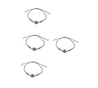 FOMIYES 4 Pièces Bracelet Perles Œil Tressé Main pour Femmes Charme Négativité avec Perles Chanceuses Accessoire et de