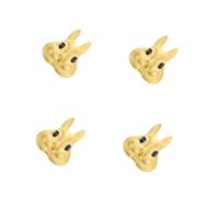 FOMIYES 4 Pièces Broche Lapel Lapin Doré Vintage Style Rétro Épingle Chubby Bunny pour Accessoires Femme pour Robe de Mariage et Chapeau Élégant