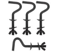 FOMIYES 4 Pièces Crochets de Remplacement Renforcés pour Balançoire | Métal Inoxydable Noir, Filetage Antidérapant et Pose Facile, Usage Balcon et Béton