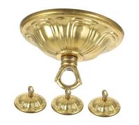 FOMIYES 4 Pièces de Crochets Fermés en Cuivre Pur Suspendre de Lustre, Rosace de Plafond Vintage, Kit de Fixation pour Éclairage Industriel et Accroche Plafonnier, Accessoire Solide