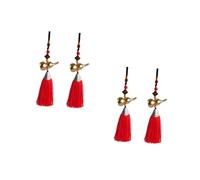 FOMIYES 4 Pièces Décoration Feng Shui Cuivre à Suspendre Pendentifs Gourd Double pour Voiture Charms et avec Corde Ornements Chinois pour Succès et Protection