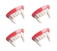 FOMIYES 4 Pièces Fausses Dents de Vampire Pointues en Plastique, Cosplay | Réutilisable, Facile à Nettoyer, Transformation Instantanée, Fit Confortable pour Soirées Gothiques et Déguisement