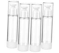 FOMIYES 4 Pièces Flacon Pompe Airless Rechargeable Transparent Bouteille de Voyage Vide pour Lotion Shampooing et Soin Peau Distributeur Pratique et Réutilisable