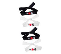 FOMIYES 4 Pièces Foulard De Décor Couvre-chef De Chef De Sushi Chapeau De Bandeau Japon Bandeau De De Yoga Décoratif Coton