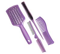 FOMIYES 4 Pièces Kit de Peignes de Coiffure pour Cheveux Mouillés Peigne Démêlant Coupe pour Hommes et Femmes Large pour Coiffage