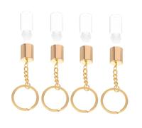FOMIYES 4 Pièces Mini Bouteilles Verre avec Bouchon à Vis Porte Clés Flacon Parfum Vide Étanche pour Voyage et Stockage Dhuiles Essentielles