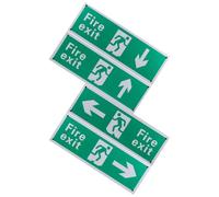 FOMIYES 4 Pièces Panneau de Sortie de Secours Signalisation Claire et Résistante en Alliage D'aluminium Vert Installation Facile, pour Centres Commerciaux et Espaces Publics