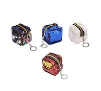 FOMIYES 4 Pièces Pochettes à Sequins Colorés Sac de Rangement Portable pour Cartes et Petits Design et Durable