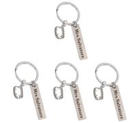 FOMIYES 4 Pièces Porte Clés Dent de Vampire Inoxydable Pendentif Halloween Suspendu Accessoire Décoratif pour Sacs et Clés Charme Original pour Adulte