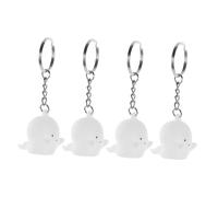 FOMIYES 4 Pièces Porte Clés Kawaii Lumineux Accessoires pour Sacs Clés et Étudiants Charmes Miniatures Blancs