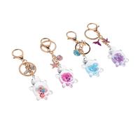 FOMIYES 4 Pièces Porte-clés Tortue à Sequins Lumineux Pendentif Animal Mignon pour Sacs Porte-clés Sacs à Dos Accessoires Durables et pour Garçon Fille et Amateurs Animaux