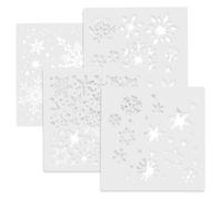 FOMIYES 4 Pochoirs de Peinture pour Loisirs Créatifs Modèles de Flocons de Neige en Plastique Réutilisables Kit DIY de 4 Pièces pour Décoration Murale Scrapbooking et Peinture Hiver