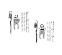 FOMIYES 40 Pièces Diy Jewelry Charms Tooth And Brush Pendants Realistic Crafting Accessories For Women Necklace Bracelet Party Favors