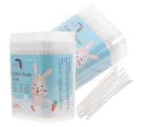 FOMIYES 400pièces Cotons-tiges Pour Bébés Unités Têtes Rondes Coton Pur Bâtonnets Papier Solide Nettoyage Doux Des Oreilles Nez Usage Pour Soins Quotidiens Des Bébés