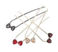 FOMIYES 4pièces Épingle à Cheveux Style Chinois Avec Strass Et Nœuds En Forme De Ruban Forme De u Pour Coiffures De Mariage Soirée