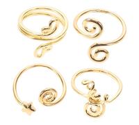 FOMIYES 4pièces Lot De Bagues Orteil Réglables Pour Femmes Ouvertes Avec Zircon Motifs Dorés Bijoux Pour Plage