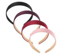 FOMIYES 4pièces Lot De Bandeaux Élastiques Larges Pour Femmes Couleurs Rose Et Noir Accessoires De Coiffure Pour Fêtes Et