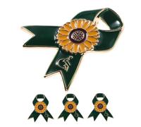 FOMIYES 4pièces Lot De Broches Tournesol Alliage Badges Ruban Pour Événements Caritatifs Et Activités De Bénévolat Insignes Décoratifs