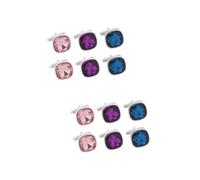 FOMIYES 5 Ensembles Boutons De Manchette en Verre Et Diamant Accessoires De Mariage pour Hommes Bijoux Noirs Pinces À Cravate pour Hommes Boutons De Costume pour Hommes 3 Paires*5