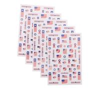 FOMIYES 5 Feuilles Autocollants Ongles Auto-adhésifs Patriotiques Drapeau Américain Nail Art pour Manucure DIY Fête Indépendance