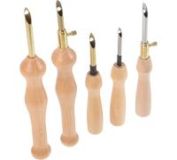 FOMIYES 5 Pièces Aiguilles à Punch Needle Soi-même, Manche Bois, 5 Types | Acier Inoxydable, sans Bavures et Portable, pour Travaux Couture et Loisirs Créatifs, 4 Types 5mm, 1 Type 3,5mm