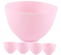 FOMIYES 5 pièces Bols Silicone pour Masque Visage Bol de Mélange DIY Pratique et Moyenne Usage Domestique et Salon de Beauté Couleur Rose Agréable
