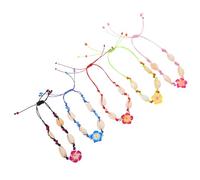 FOMIYES 5 Pièces Bracelet Bohème D'été Tressé en Coquillages pour Femmes | Cordon Ajustable, Perles Colorées et Breloques Fleurs, Style Plage Tropicale, pour Superposition