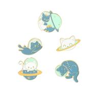 FOMIYES 5 Pièces broche de dessin animé épingle à nourrice broche en émail drôle insignes de l'espace planète insignes de chat de l'espace planète broche broche épingle kawaii alliage