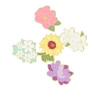 FOMIYES 5 Pièces Broche Revers Fleuri Épingle à Nœuds Robe De Femme Revers à Revers Émail Clips De Chemise Fermoirs Pour Vêtements Manteau Châle Alliage