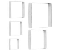 FOMIYES 5 Pièces Emporte-pièces Carrés Inox, Découpe-fromage et Pâte à Modeler, Usage en Pâtisserie Maison et Boutique de Gâteaux, Prise Ergonomique