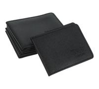 FOMIYES 5 Pièces Étui pour Permis de Conduire en PU Noir, Titulaire de Carte D'identité Pliable à 2 Volets, Grosse Capacité, Porte-Cartes pour Cartes et Argenté, pour Hommes et Femmes,