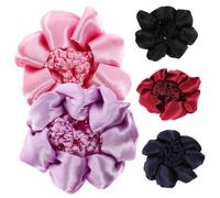 FOMIYES 5 pièces Filets à Cheveux Élastiques pour Chignon Maille Fine et Légère Accessoires Coiffure Ajustables pour Danseuses Infirmières et Bureau Noir Bleu Marine Rose