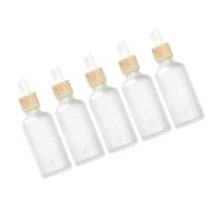 FOMIYES 5 pièces Lot de Flacons Compte-gouttes Verre Givré Bouteilles Rechargeables pour Cosmétiques et Huiles Essentielles Flacons Vides Portables pour Voyage et Stockage Liquide