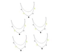 FOMIYES 5 Pièces Pendentif en dés acrylique chaîne de poche charme chaînes Courroie de chaîne décoration porte-clés pendentif chaîne de taille de pantalon accessoires de mode le fer