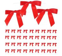 FOMIYES 50 Petits Nœuds Décoratifs Rouges en Ruban Polyester 15 CM Fil de Fer Mini Nœuds pour Emballage Présent Mariage Loisirs Créatifs et Décoration Festive