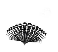 FOMIYES 50pièces Lot De Bouchons Oreille Unisexes Acrylique Pour Oreilles Percées Noir Expansions