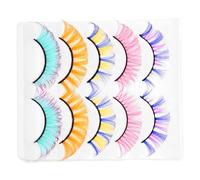 FOMIYES 5paires Faux Cils Naturels Kit Extensions de Cils Colorées Fines pour Femmes de Faux pour Maquillage