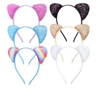 FOMIYES 6 bandeau oreille de chat Halloween brillant filles de bande de chat faire la fête velu Bandeau de mascarade poils d'oreille de chat en tissu